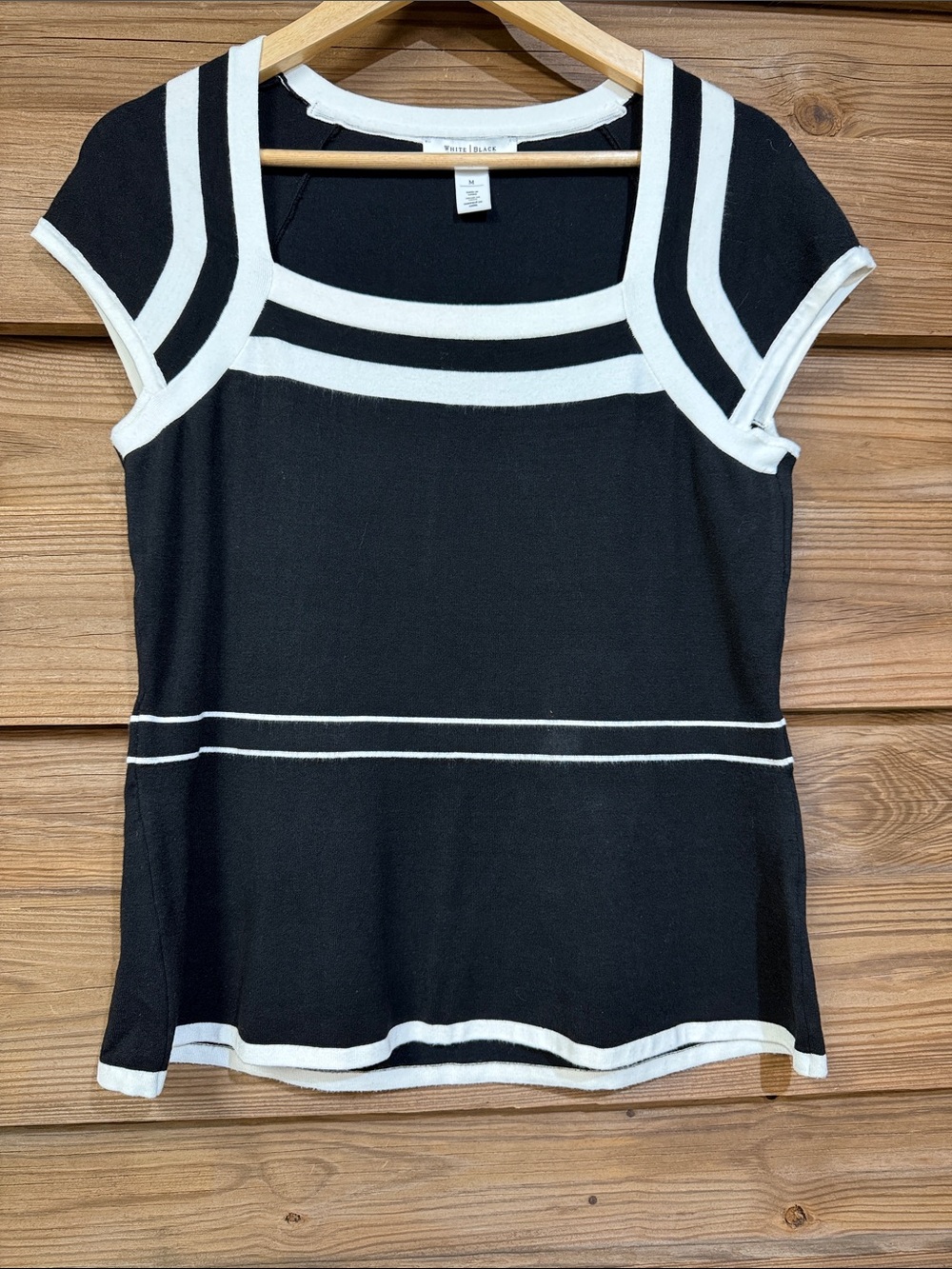 White House Black Market Black Knit Top